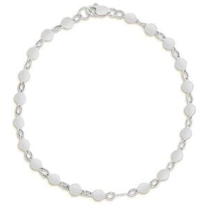 14K White Gold 4mm Wide Lobster Claw 7-inch Specialty Chain Minimalist Bracelet